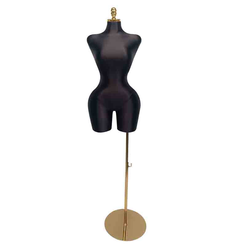 Satin Female Half Body Mannequin Adjustable Slim Waist Dress Form Short Legs Big Hip Wide Shoulder Mannequin Torso With Stand