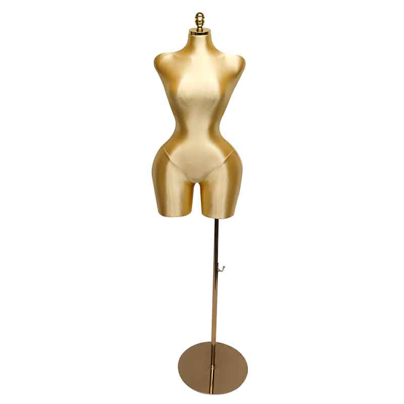 Satin Female Half Body Mannequin Adjustable Slim Waist Dress Form Short Legs Big Hip Wide Shoulder Mannequin Torso With Stand