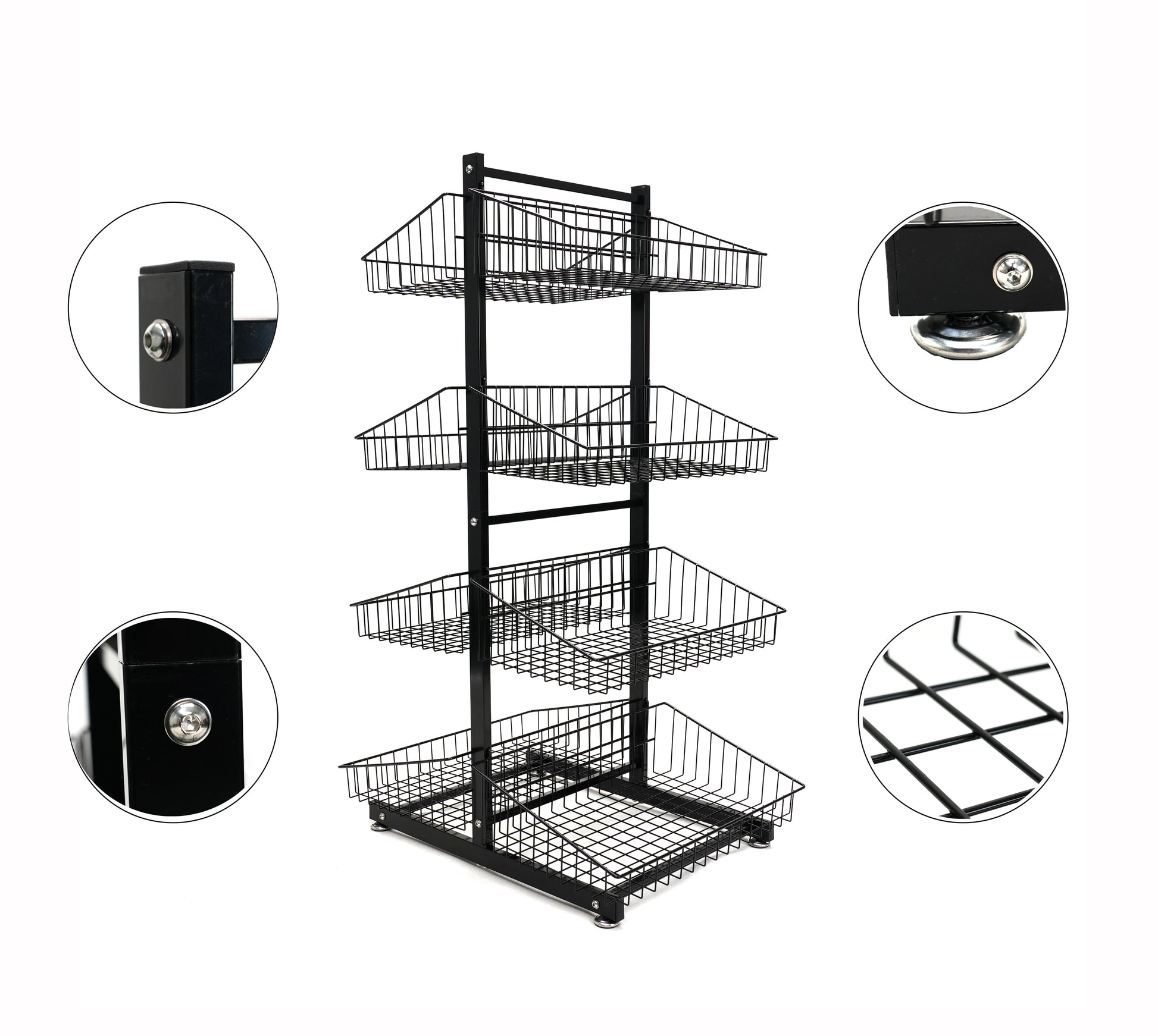 Retail Shop Display Multi-Layer Adjustable Bulk Basket Supermarket Rack POS Promotion Rack
