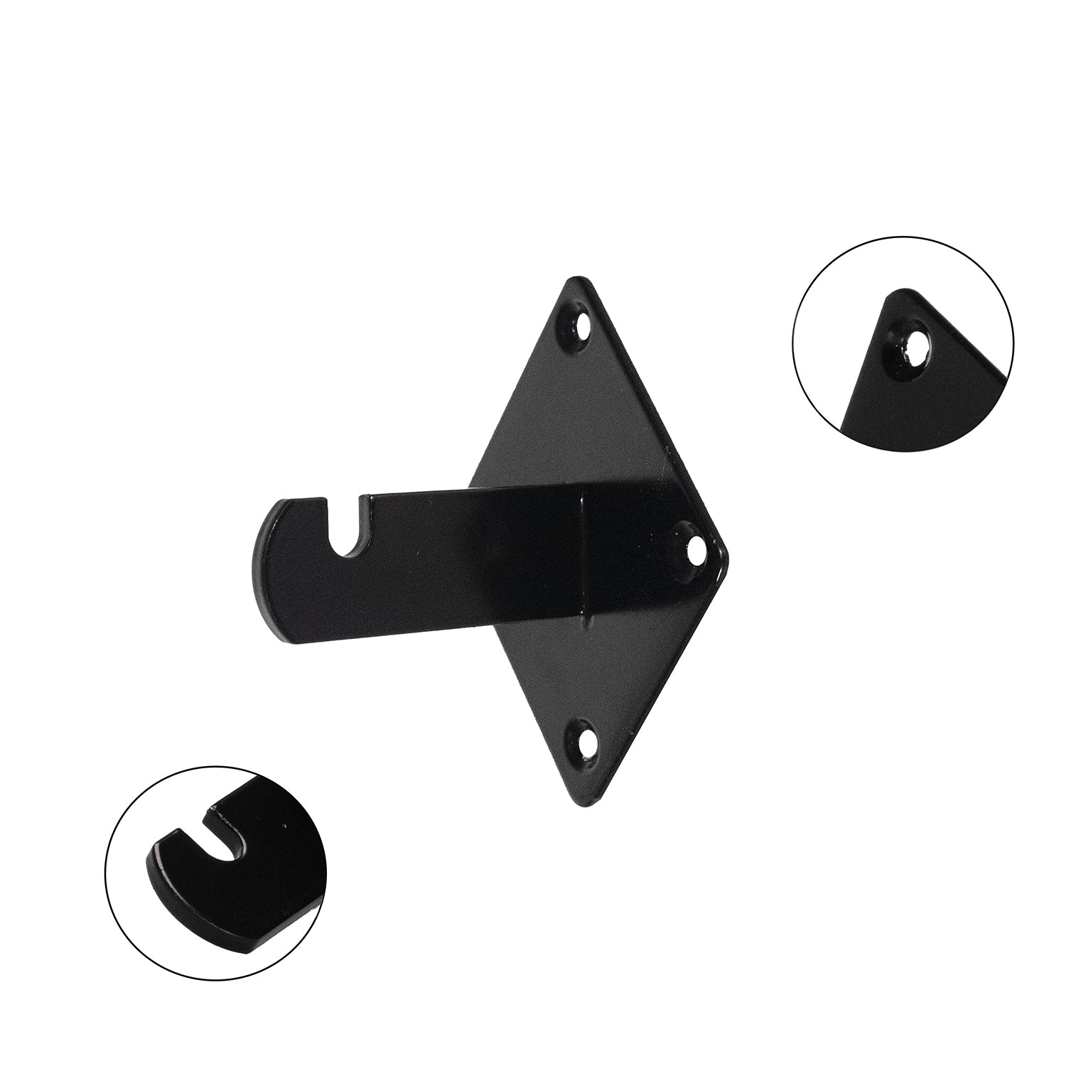 Diamond-shaped Upper Wall Hook Bracket Black Metal Powder Coated Grille Wall Mounting Fixed Grille Wall Mounting Bracket