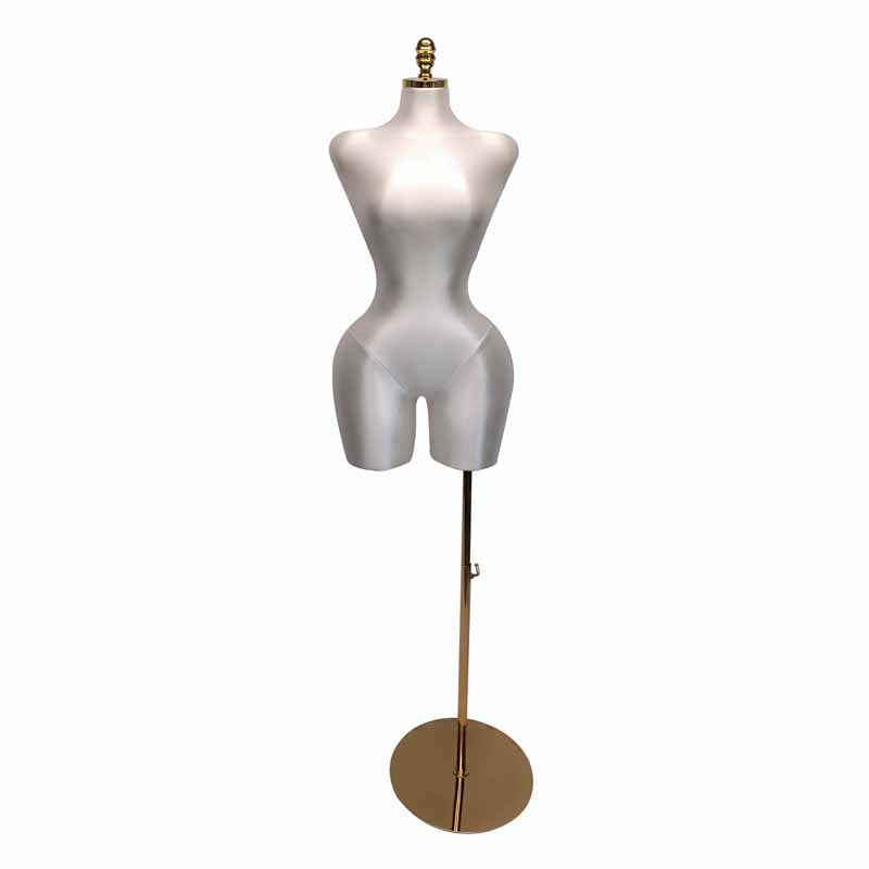 Satin Female Half Body Mannequin Adjustable Slim Waist Dress Form Short Legs Big Hip Wide Shoulder Mannequin Torso With Stand