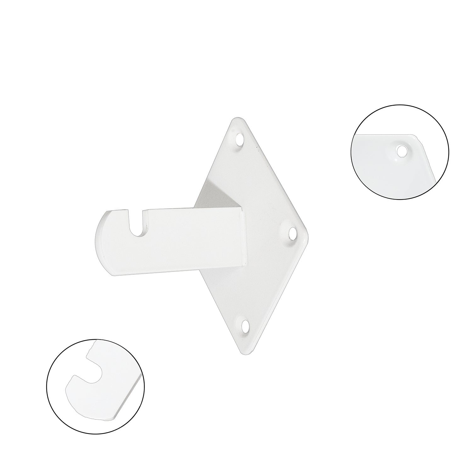 Diamond-shaped Upper Wall Hook Bracket Black Metal Powder Coated Grille Wall Mounting Fixed Grille Wall Mounting Bracket