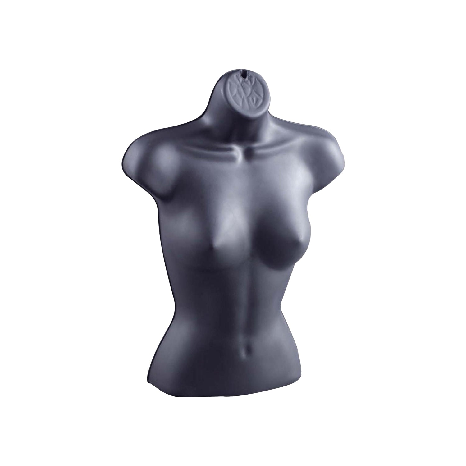 Female Plastic 3/4 Hanging Mannequin with Round Stand Bust Torso Display Mannequin for Shop or Warehouse Supermarket Supplies