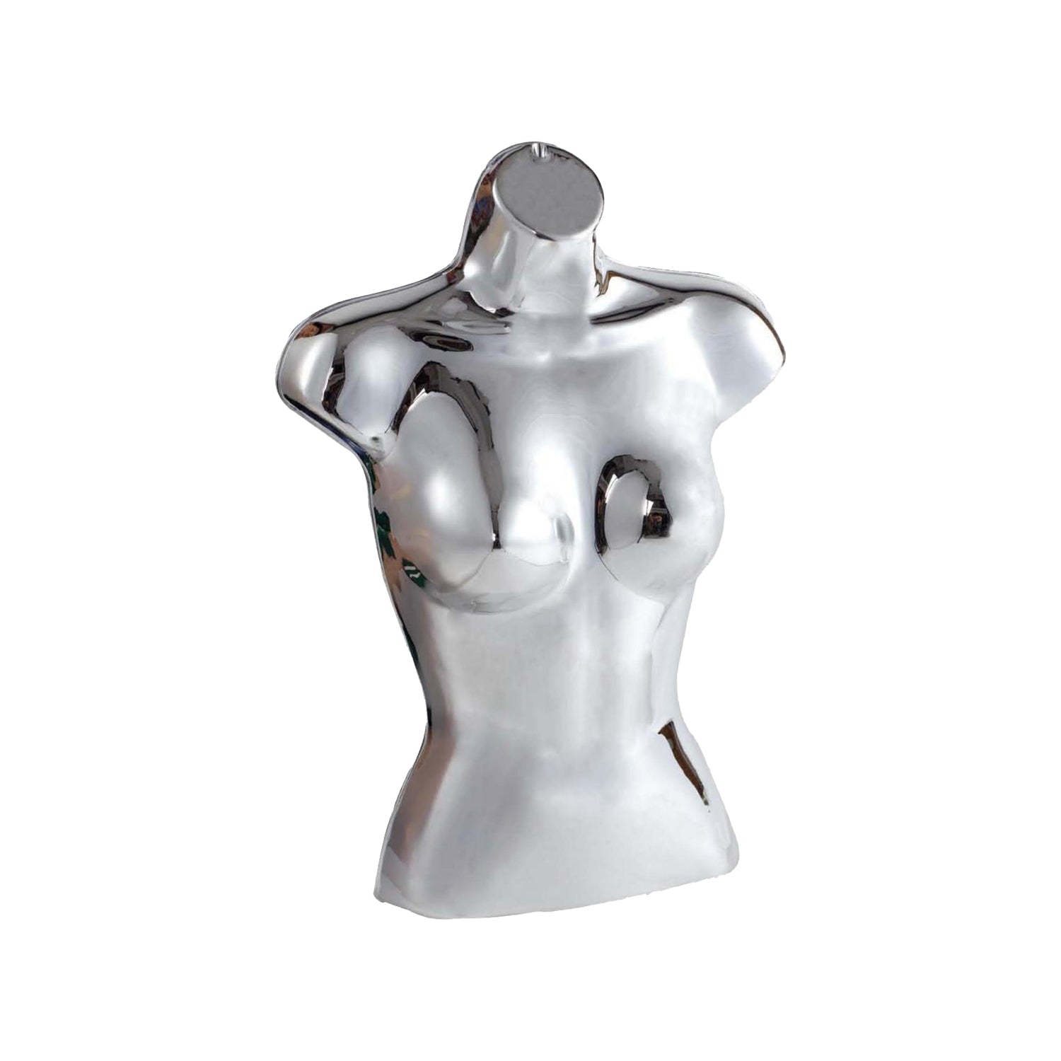 Female Plastic 3/4 Hanging Mannequin with Round Stand Bust Torso Display Mannequin for Shop or Warehouse Supermarket Supplies