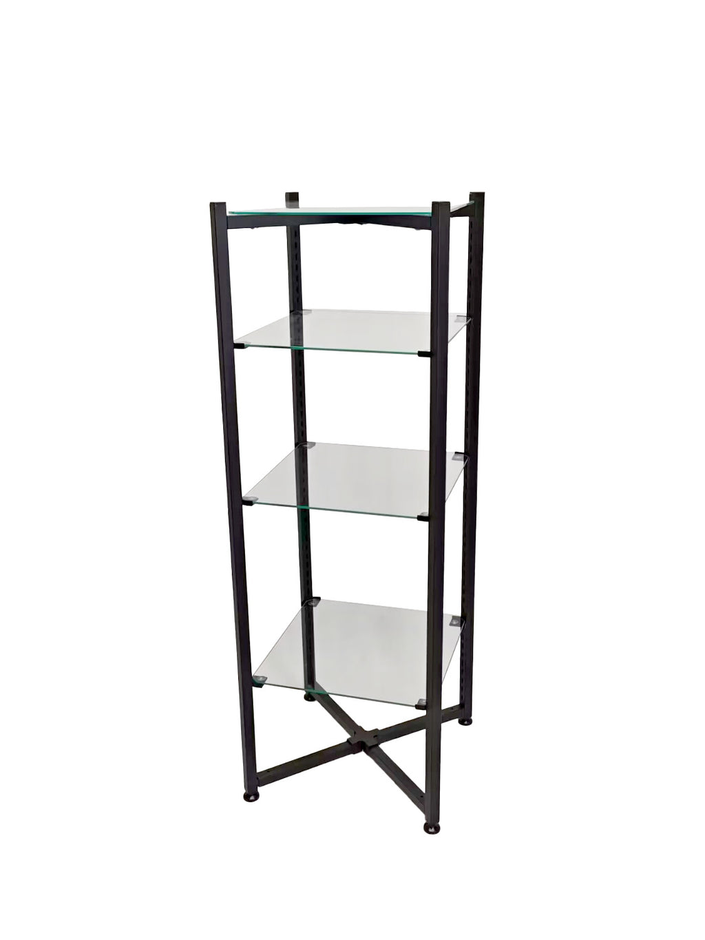 Transparent Glass Dining Area Storage Rack Three-layer Glass Storage Shelf Multi-functional Storage Metal Rack