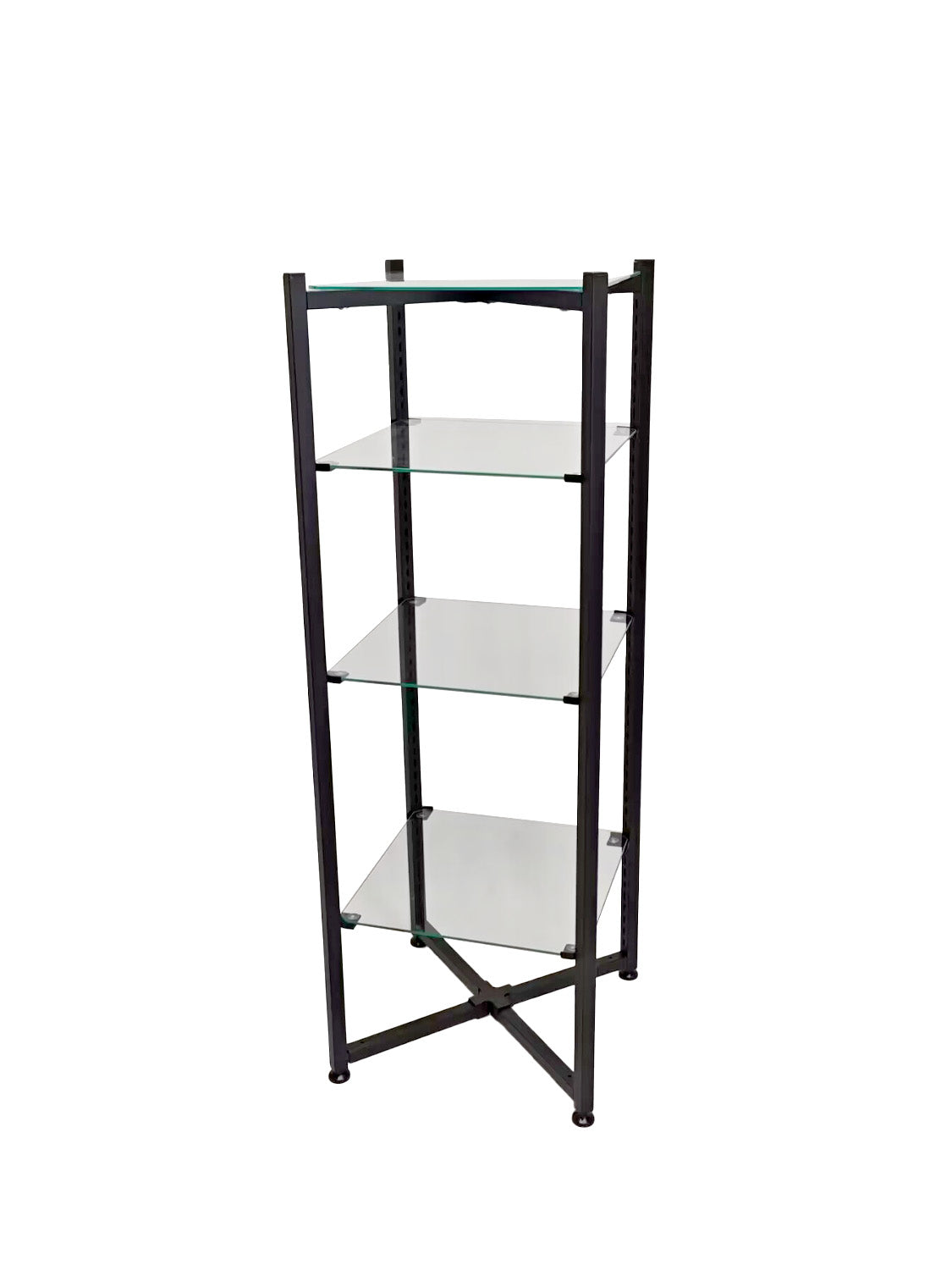 Transparent Glass Dining Area Storage Rack Three-layer Glass Storage Shelf Multi-functional Storage Metal Rack