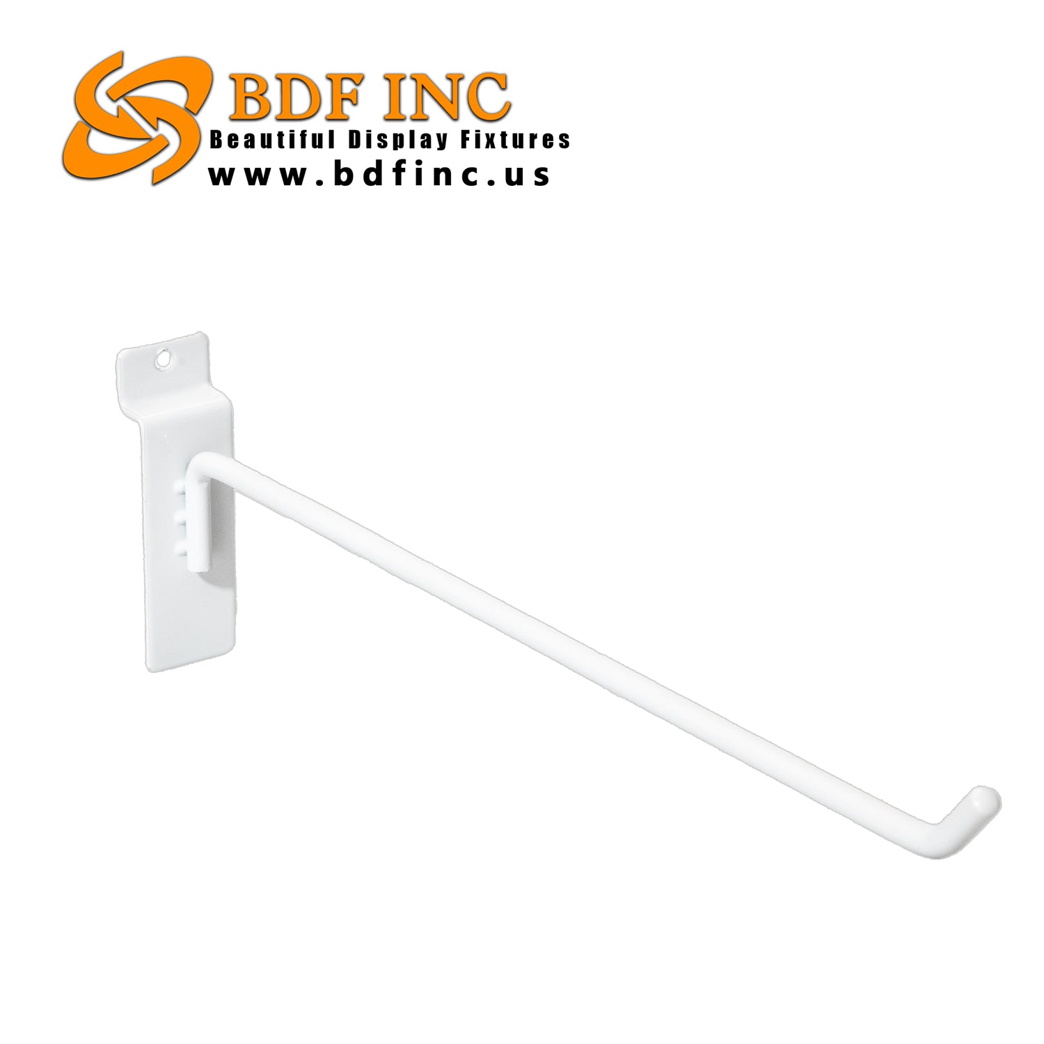 12" Slatwall Peg Hooks | White