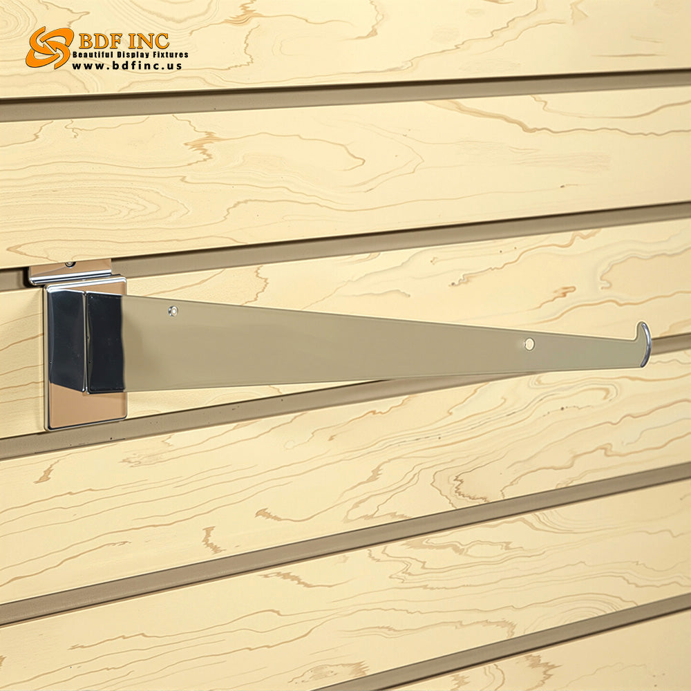 Close-up of chrome bracket showing upturned notch security feature