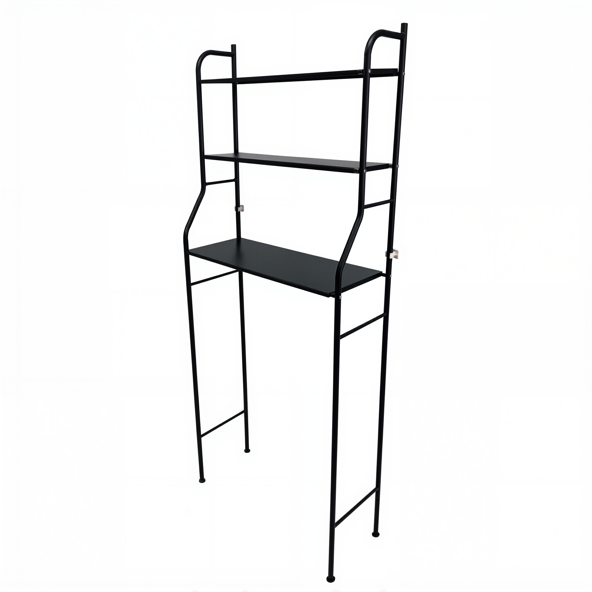 3-Tier Over The Toilet Storage, Space Saver Metal Bathroom Shelves, Freestanding Above Over Toilet Storage , Black