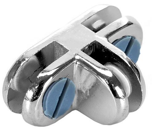 Chrome 3-Way Connector for Glass Cubbies