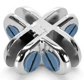 Chrome 4-Way Connector for Glass Cubbies