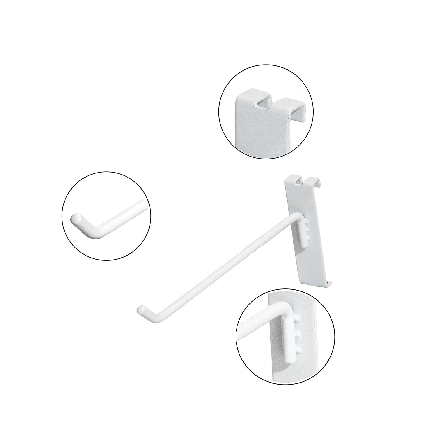 Slatwall Accessories - High Quality Black Slatwall Plate Single Hook for Slatwall Gridwall Panels