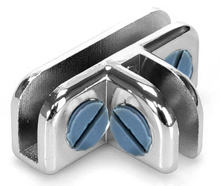 Chrome 3 way glass connector-Adjustable