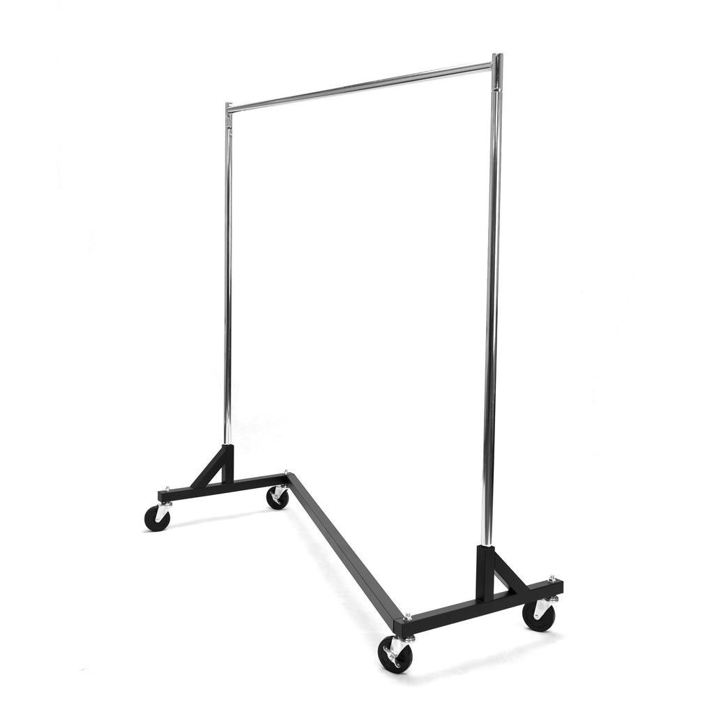 Close-up of 4-inch industrial caster on orange Z rack base