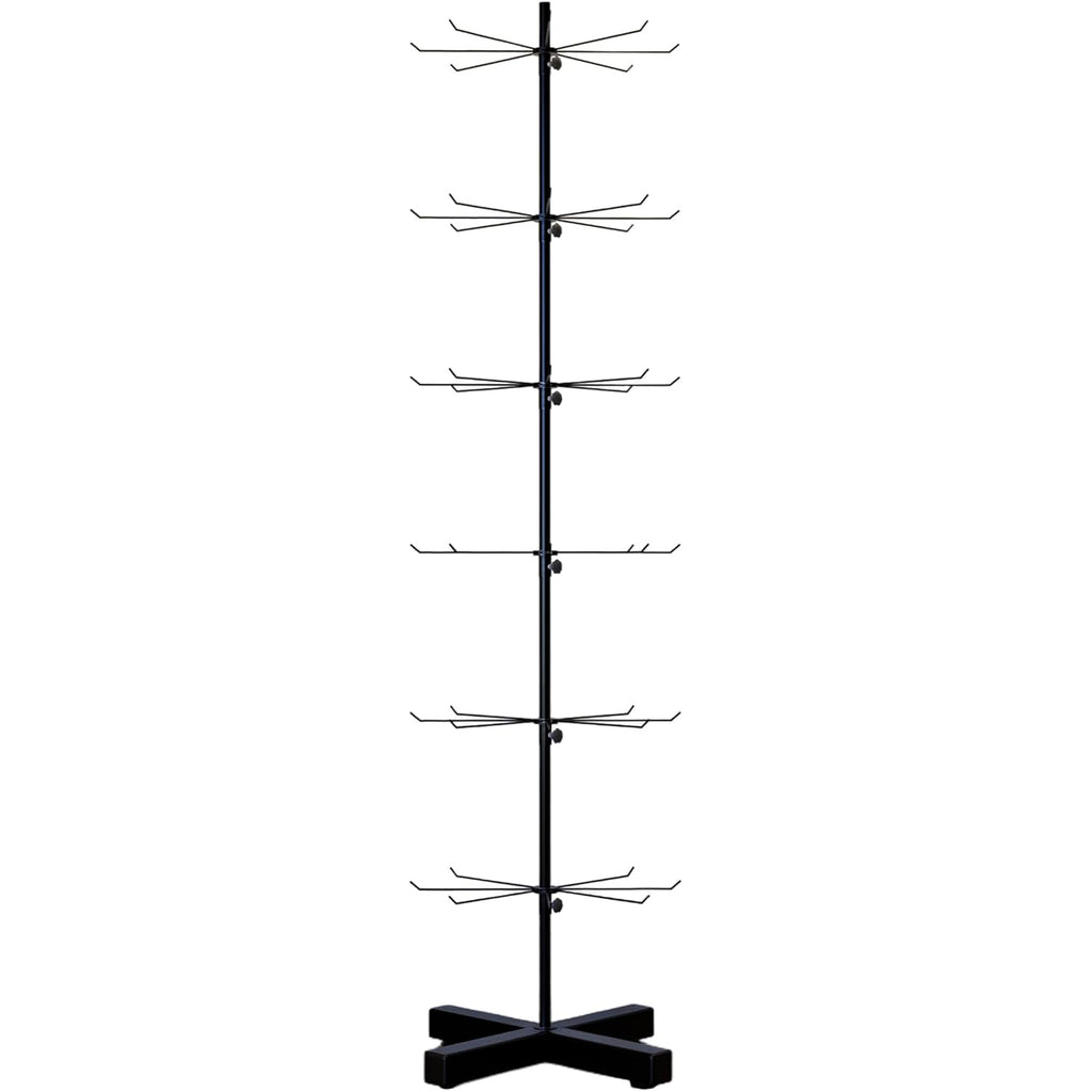 Wholesale Free Standing 6-Tier Rotating Jewelry Display Stand Supermarket Spinning Accessories Display Rack Iron Direct Factory