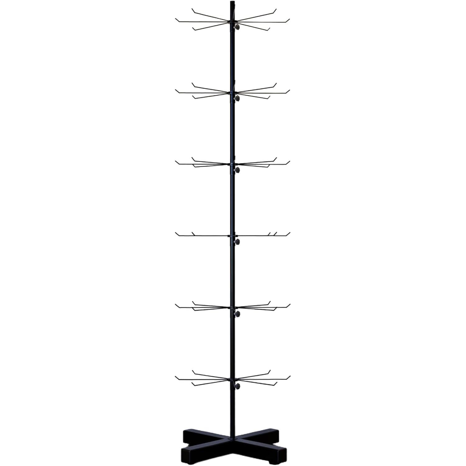 Wholesale Free Standing 6-Tier Rotating Jewelry Display Stand Supermarket Spinning Accessories Display Rack Iron Direct Factory
