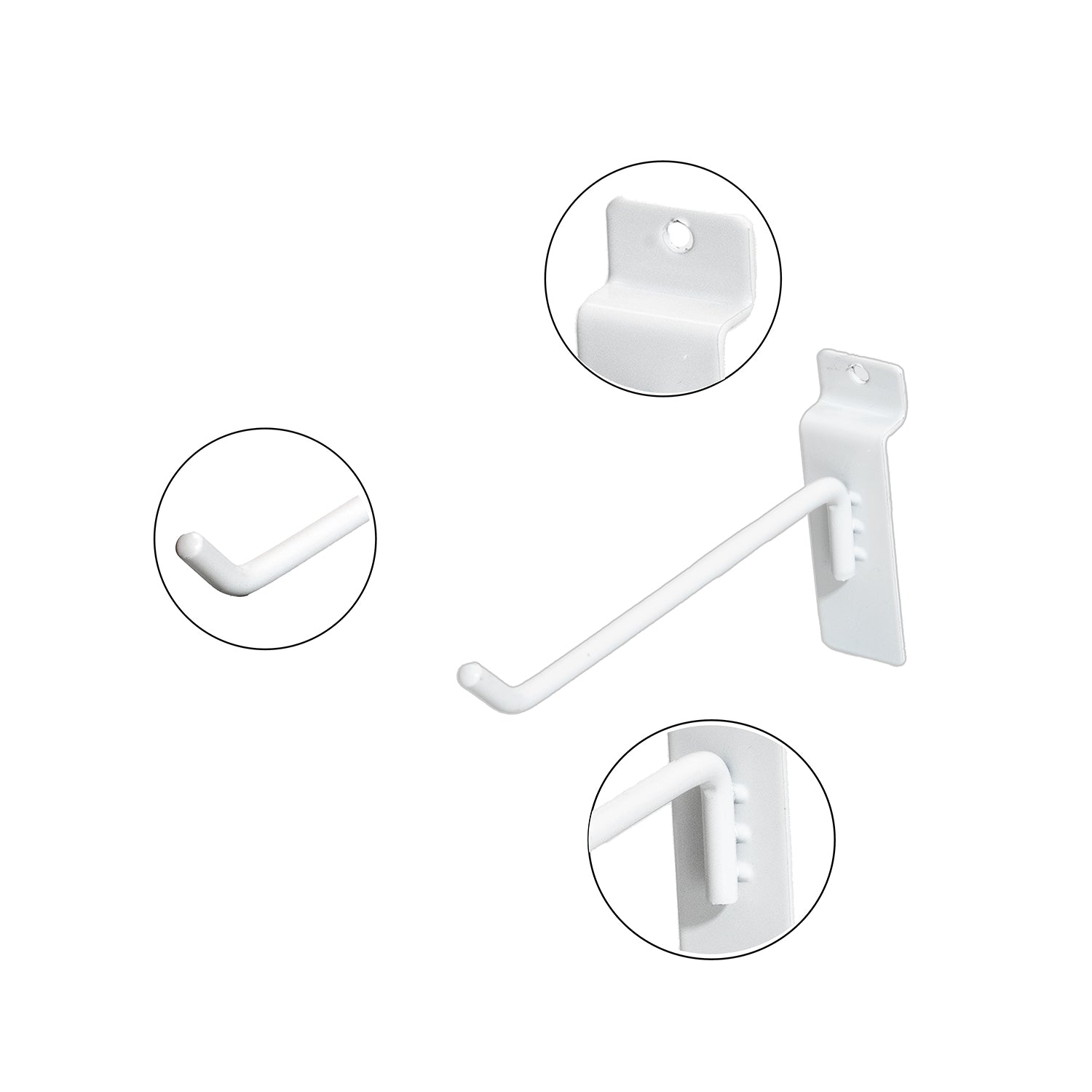 Slatwall Accessories - High Quality Black Slatwall Plate Single Hook for Slatwall Gridwall Panels