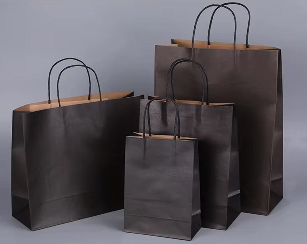 Colorful Kraft Paper Bags Simple Handheld Takeout Gift Packaging Candy Color Multicolored Square for Supermarket Supplies