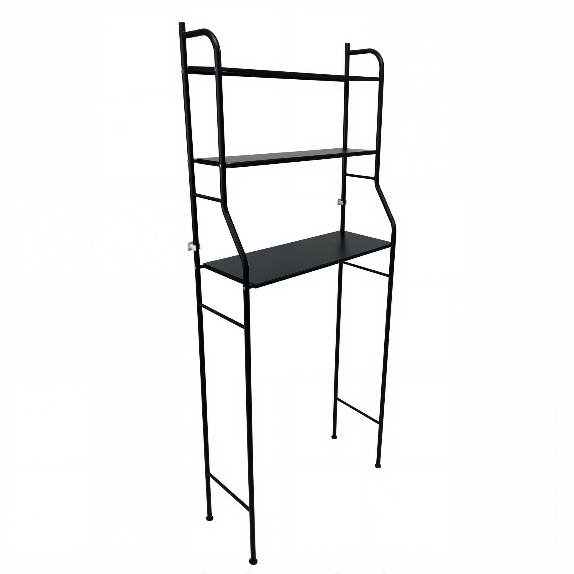 3-Tier Over The Toilet Storage, Space Saver Metal Bathroom Shelves, Freestanding Above Over Toilet Storage , Black