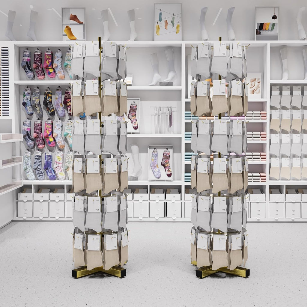 Wholesale Free Standing 6-Tier Rotating Jewelry Display Stand Supermarket Spinning Accessories Display Rack Iron Direct Factory