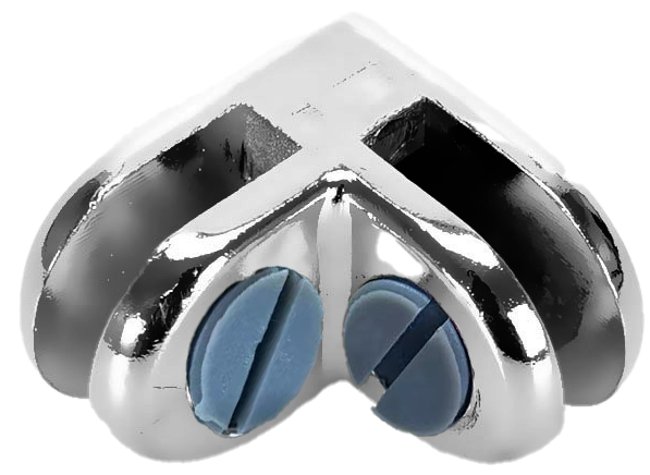 Chrome 2-Way Connector for Glass Cubbies