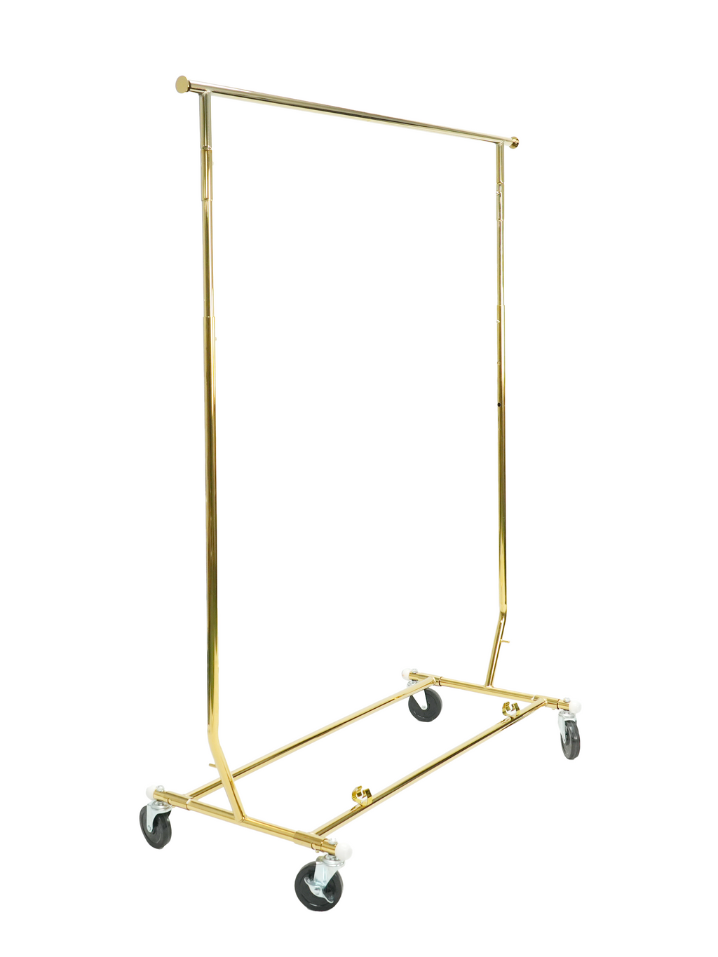 Wholesale Chrome Single Clothes Rail Rack Collapsible Rolling Rack for Shop