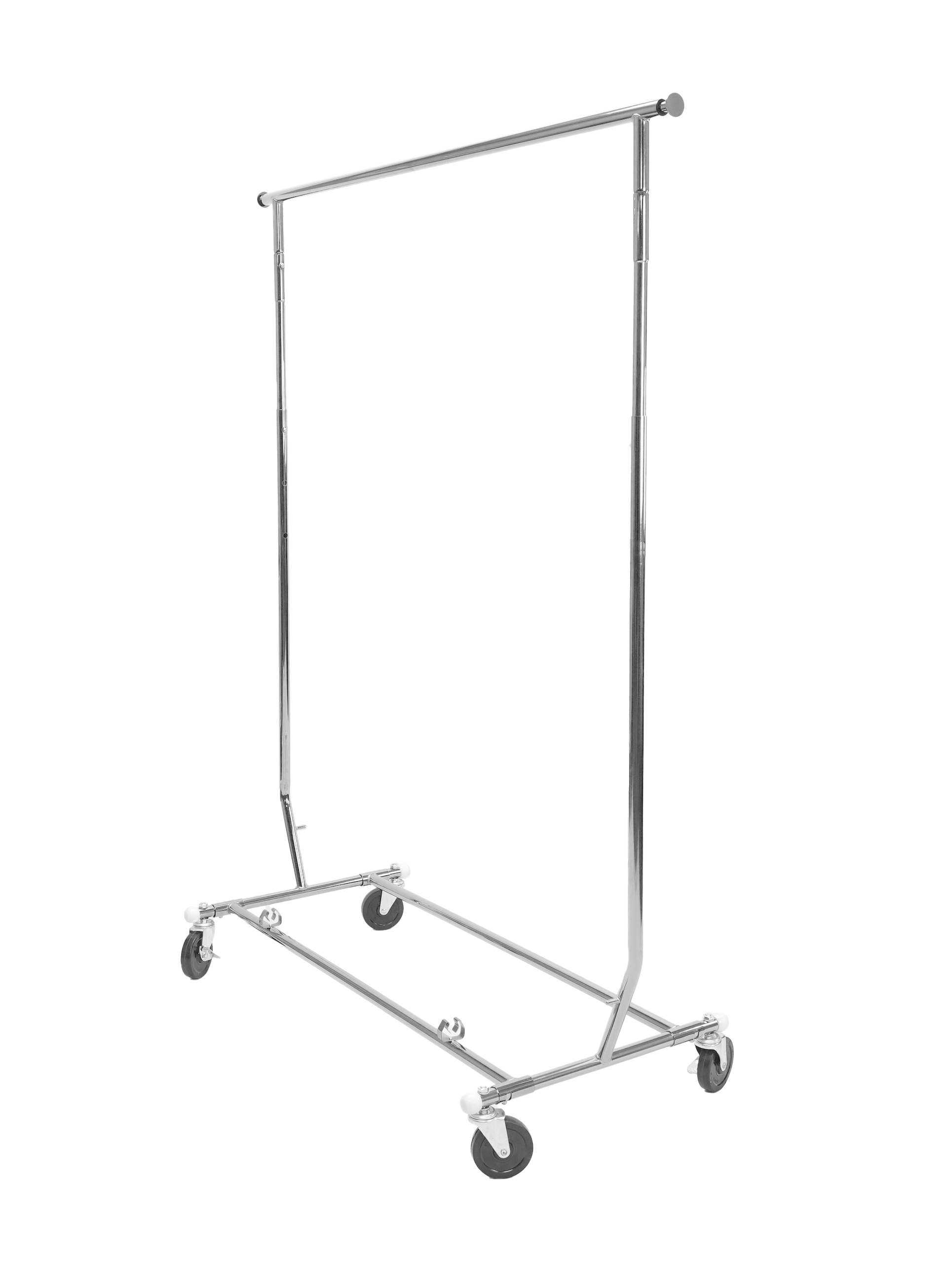 Wholesale Chrome Single Clothes Rail Rack Collapsible Rolling Rack for Shop