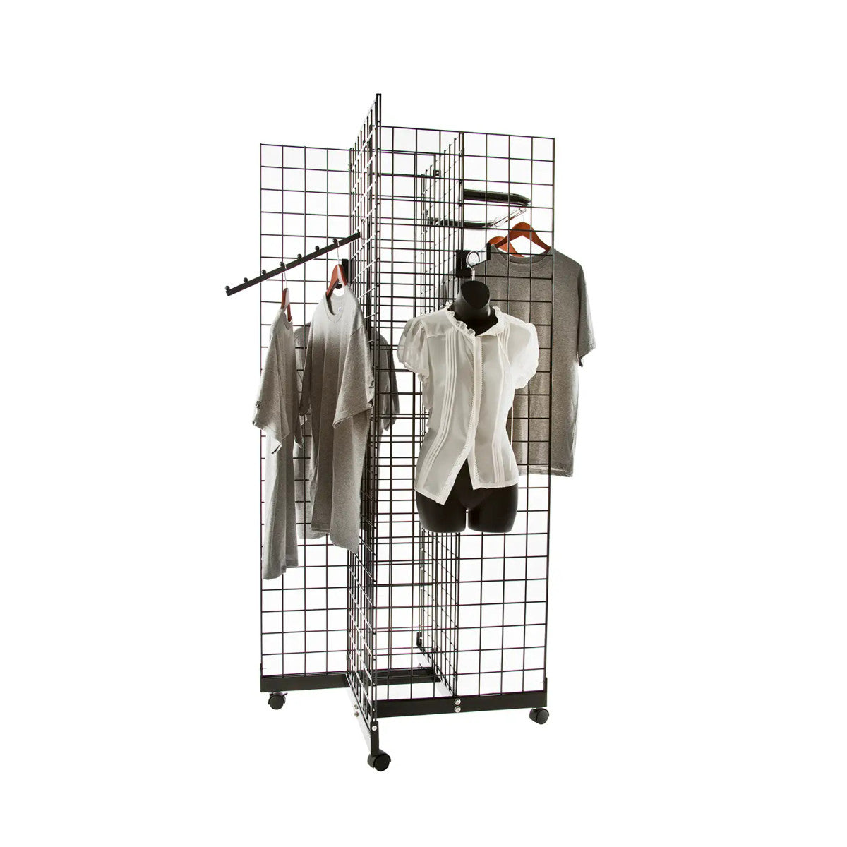 Gridwall 4 Way Base with Casters | Black