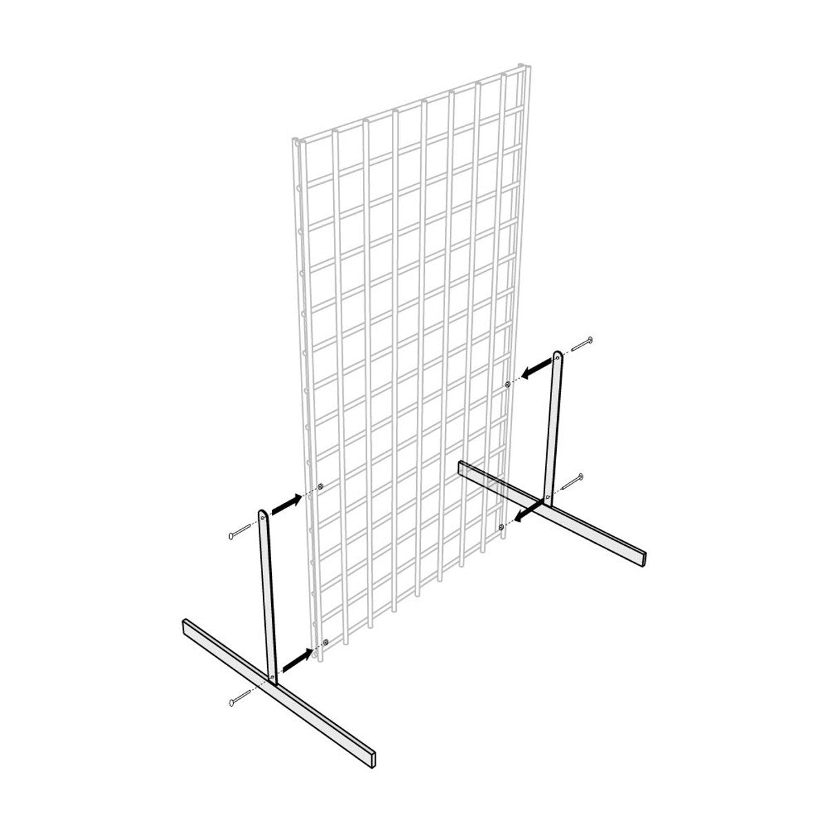 Gridwall T Shaped Base | Black