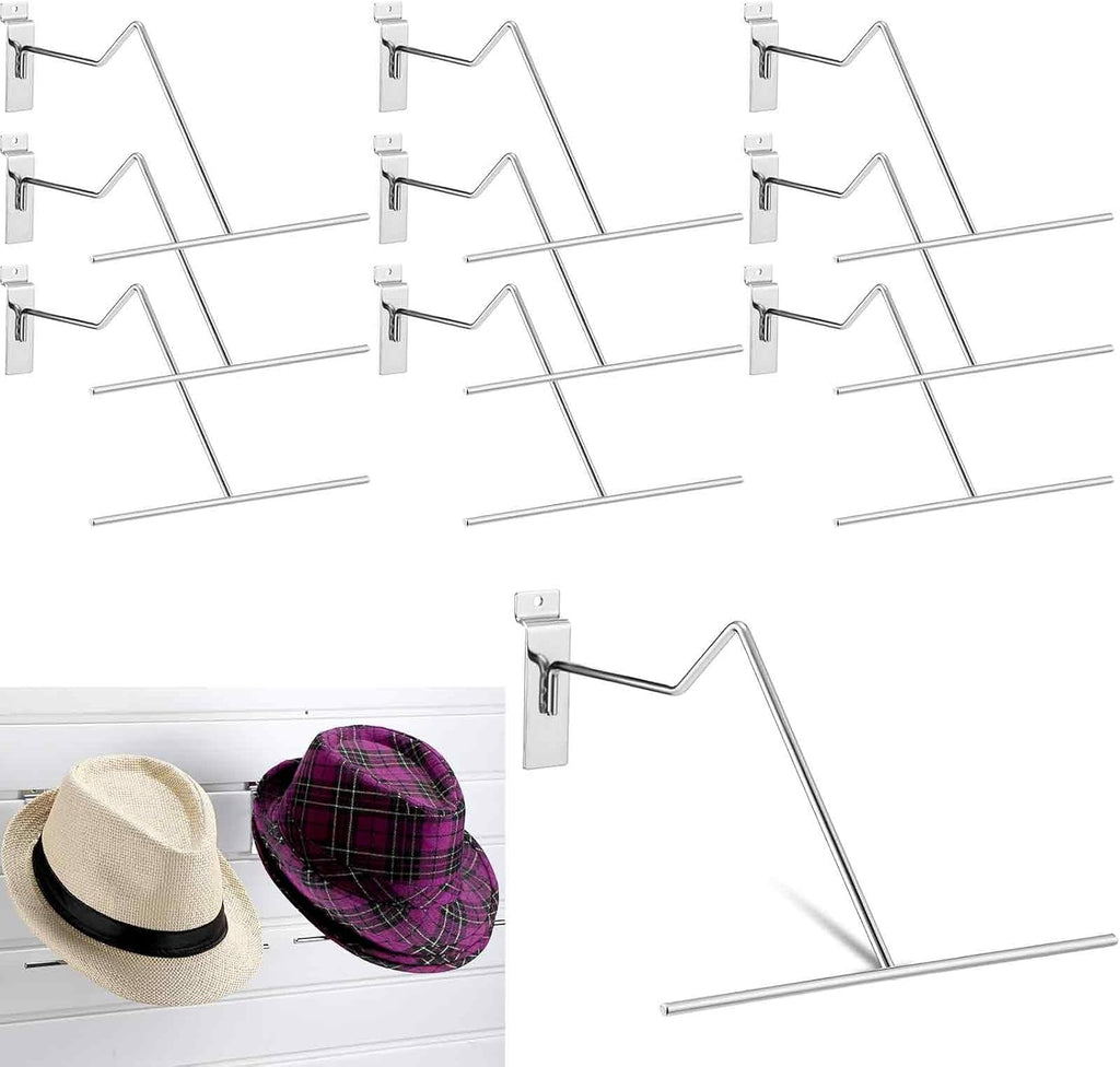 Supermarket Multifunctional Metal Hat Rack Western Cowboy Hat Display Chrome Hanger Organizer and Slatwall Hat Holder