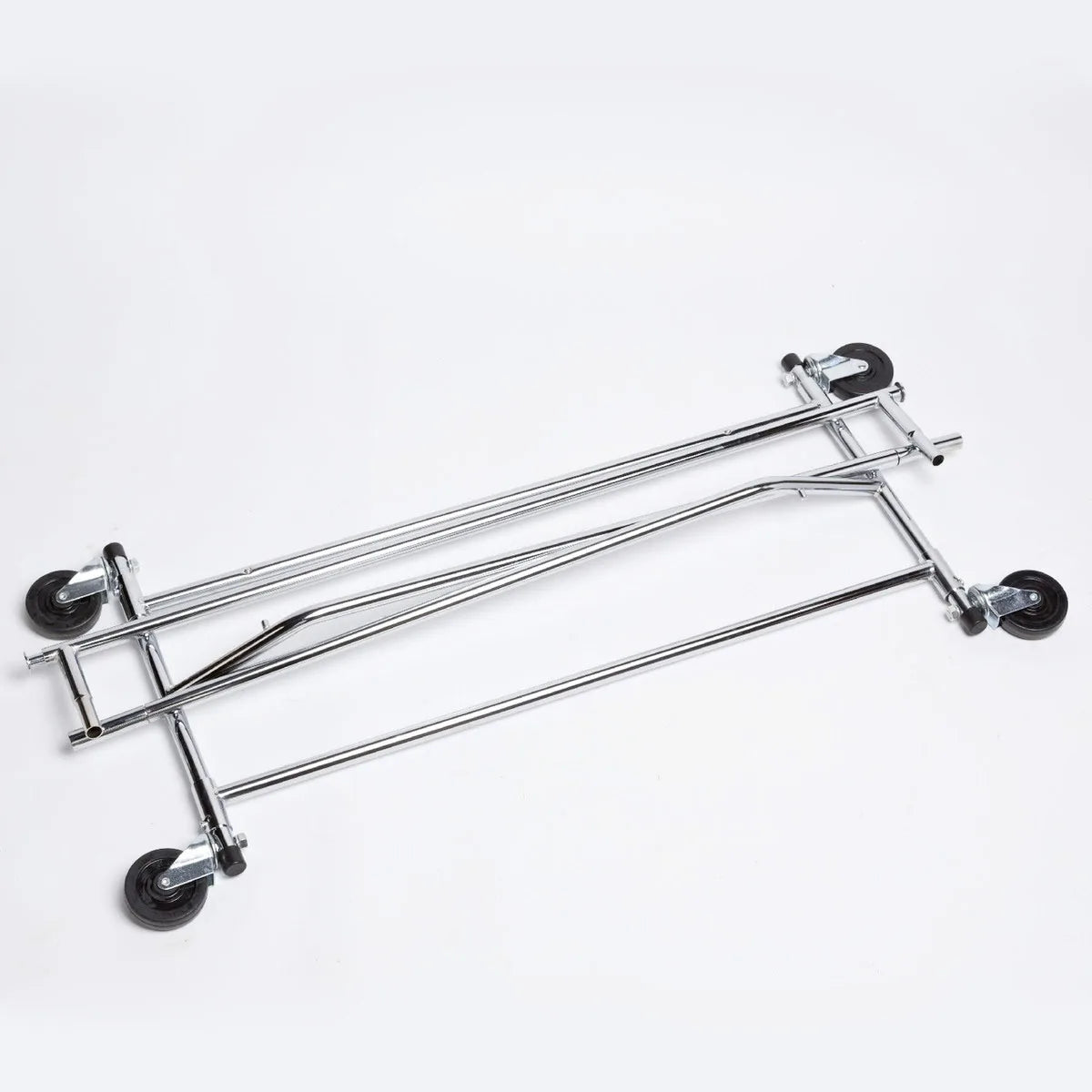 Wholesale Chrome Single Clothes Rail Rack Collapsible Rolling Rack for Shop