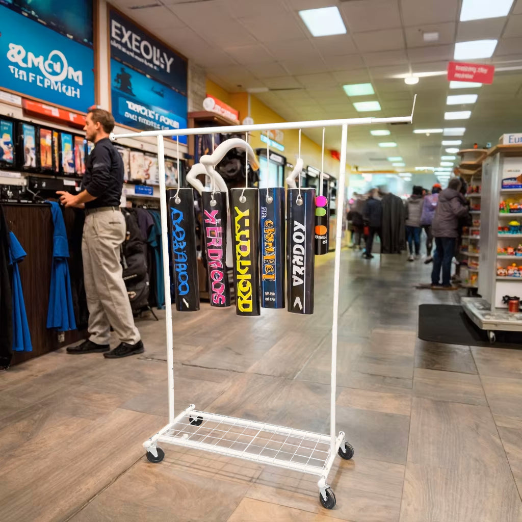 Garment Rack with Wheels Clothes Hanging Stand Store Display Rack