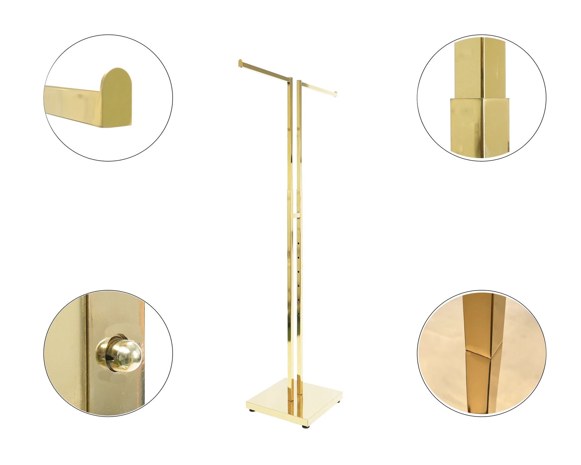 Garment 2-Way Modern Metal Clothes Rack with Straight Arms Environmentally Friendly Electroplated Silver Straight Arm Shelf