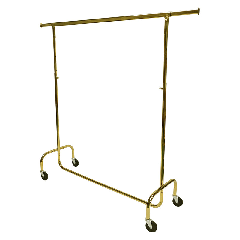 Heavy Duty single bar Clothing Rack Chrome Adjustable Rolling Garment Rack