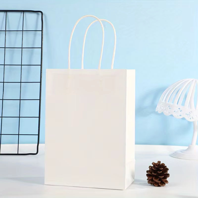 Colorful Kraft Paper Bags Simple Handheld Takeout Gift Packaging Candy Color Multicolored Square for Supermarket Supplies