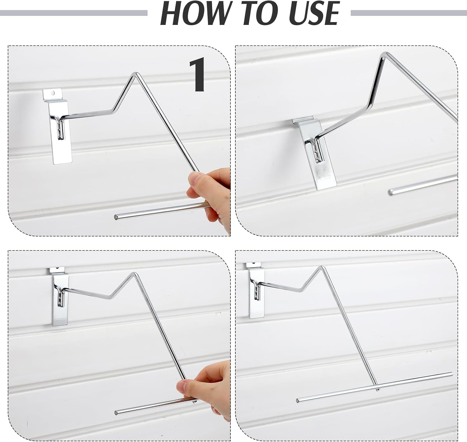 Supermarket Multifunctional Metal Hat Rack Western Cowboy Hat Display Chrome Hanger Organizer and Slatwall Hat Holder