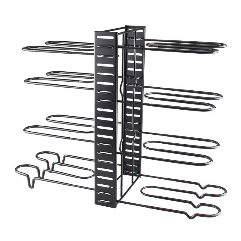 8-Tier Adjustable Pot and Lid Organizer Functional Kitchen Pot Storage Rack for Under Cabinet Kitchen