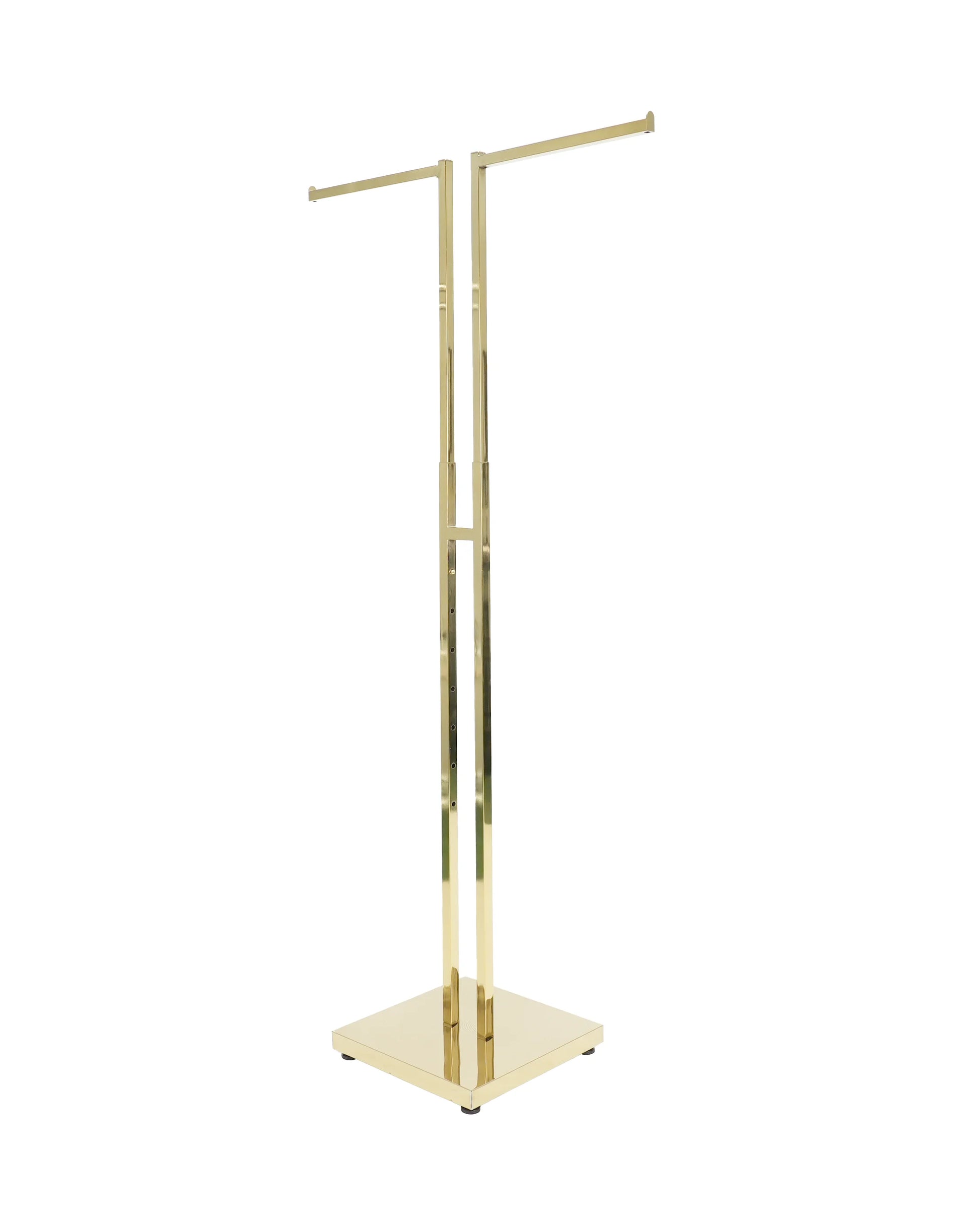 Garment 2-Way Modern Metal Clothes Rack with Straight Arms Environmentally Friendly Electroplated Silver Straight Arm Shelf