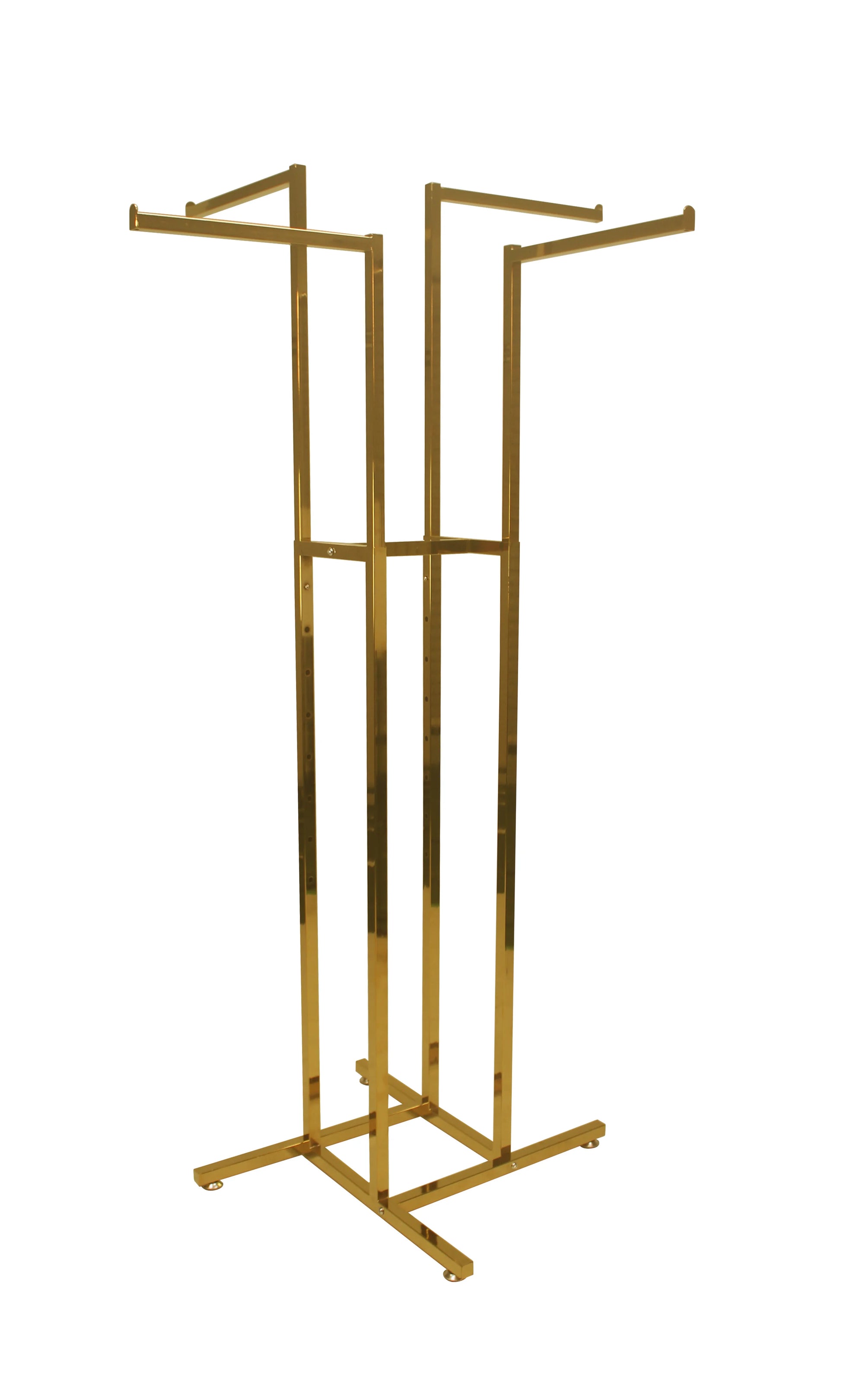 Heavy Duty 4 Way Clothes Display Rack Chrome 4 arm Garment Rack for Clothing Store Display