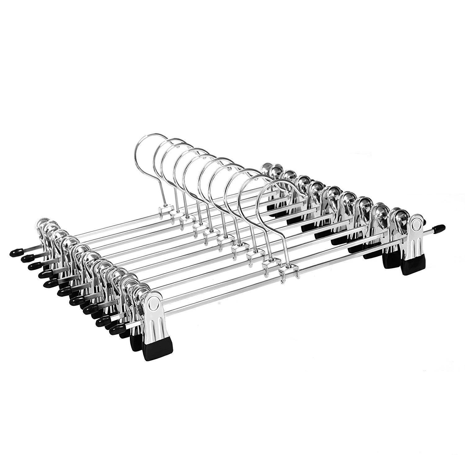 Chrome Metal Hanger Trouser Hanger with Two Clip