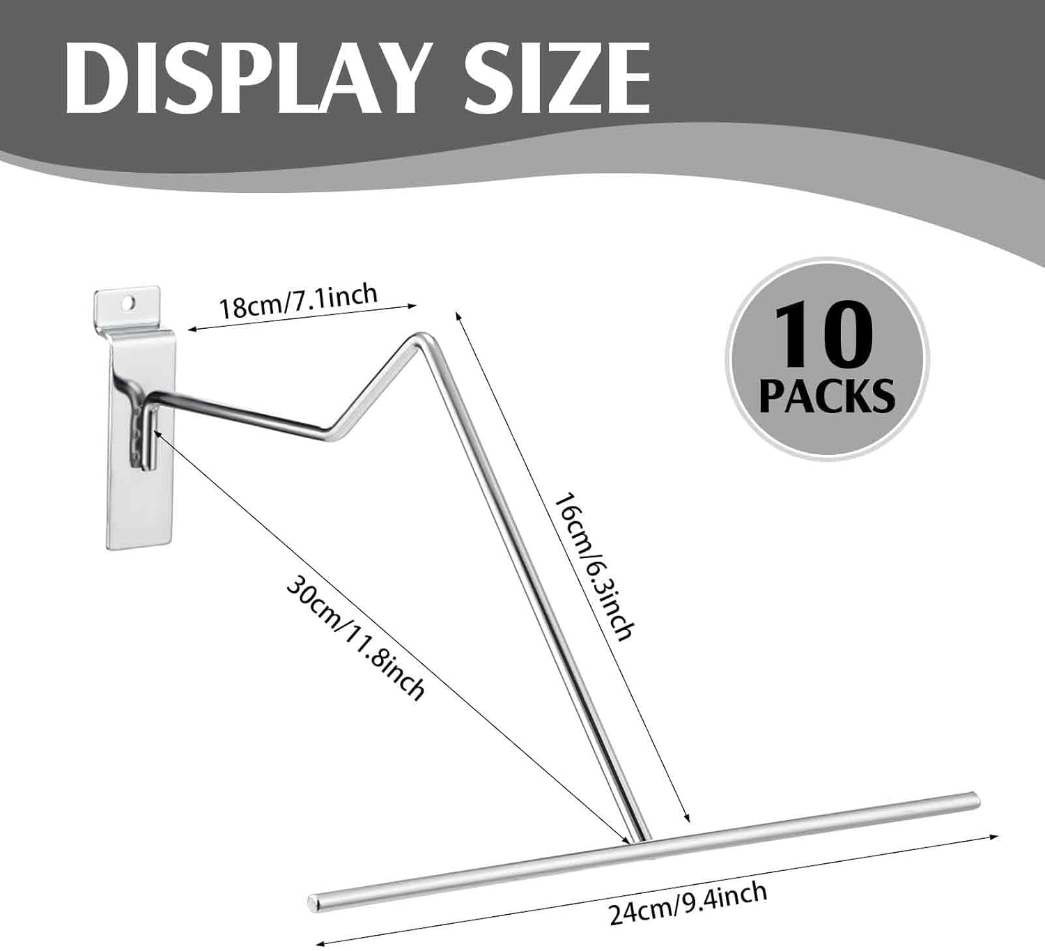 Supermarket Multifunctional Metal Hat Rack Western Cowboy Hat Display Chrome Hanger Organizer and Slatwall Hat Holder