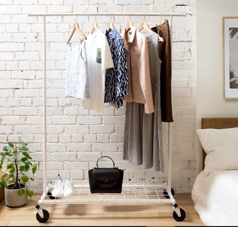 Garment Rack with Wheels Clothes Hanging Stand Store Display Rack