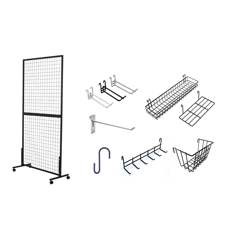Supermarket Metal gridwall Panels Display stand
