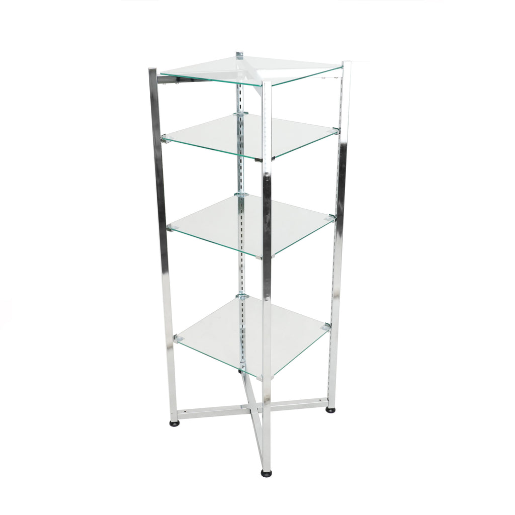 Transparent Glass Dining Area Storage Rack Three-layer Glass Storage Shelf Multi-functional Storage Metal Rack