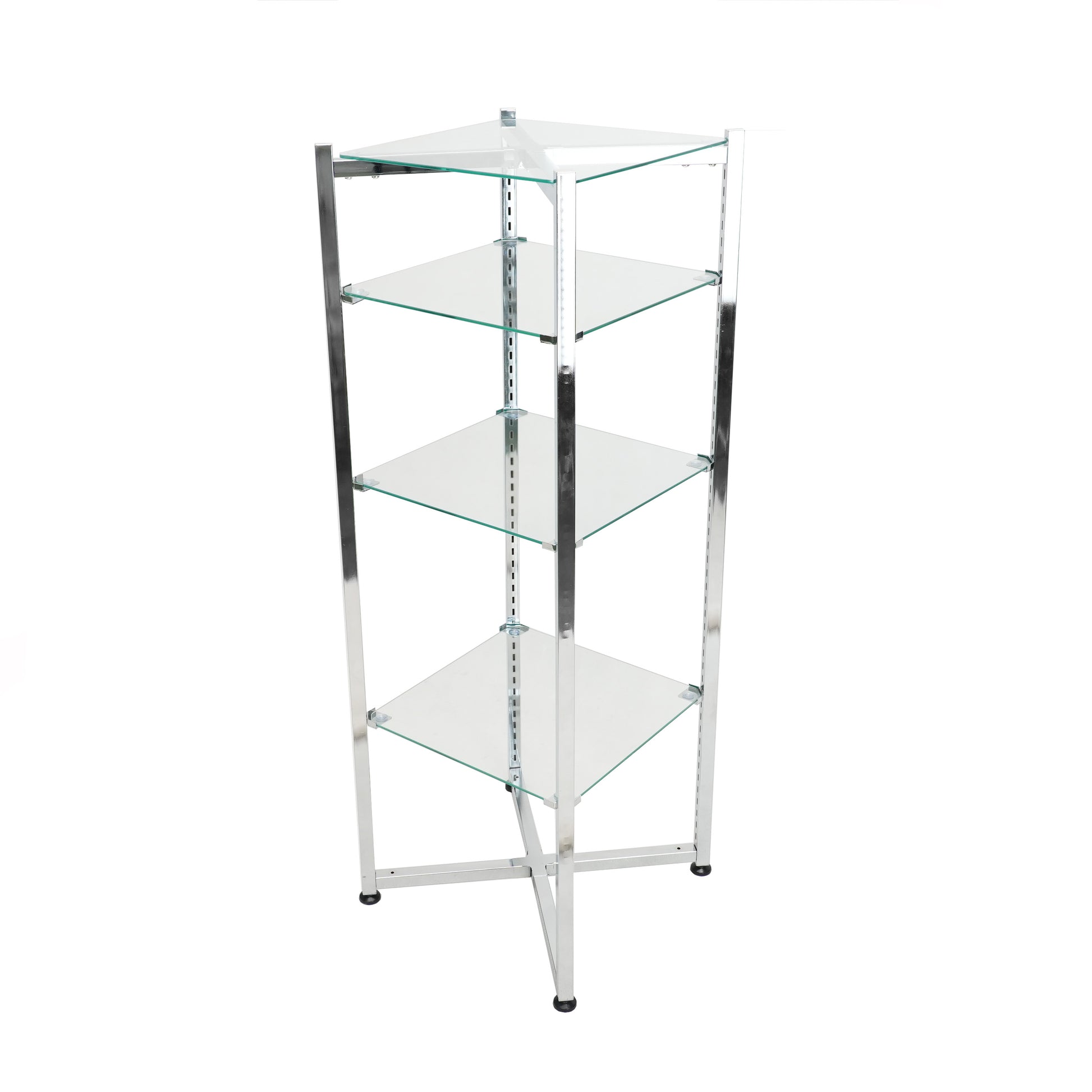 Transparent Glass Dining Area Storage Rack Three-layer Glass Storage Shelf Multi-functional Storage Metal Rack