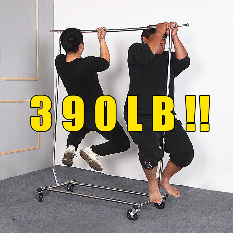 Single Rail Folding Rolling Clothing Rack