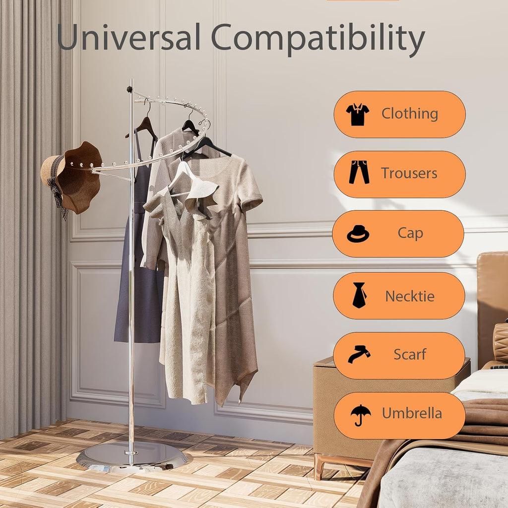 Top view showing swedge stem fitting for sign holder on chrome spiral display rack