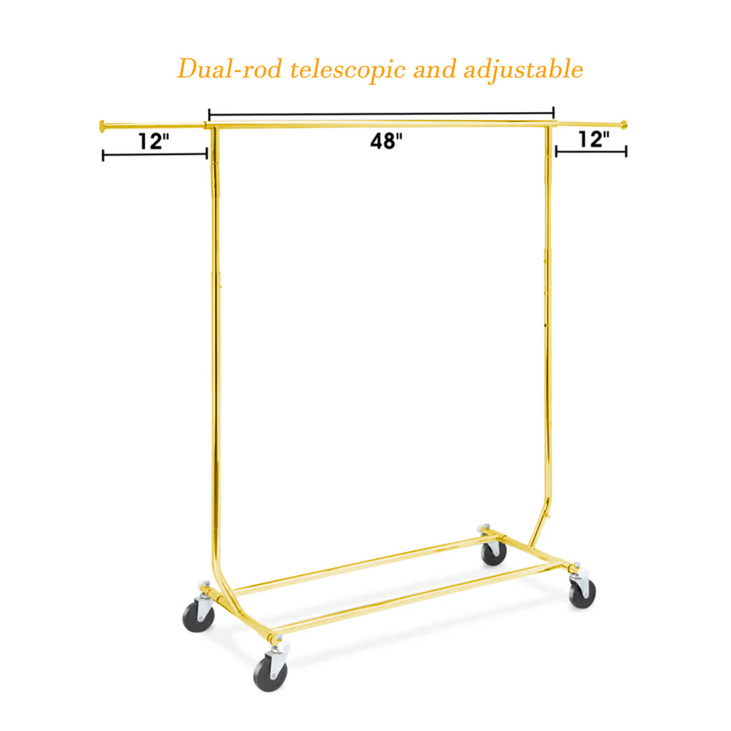 Extension mechanism on gold single rail rack, professional sales tool