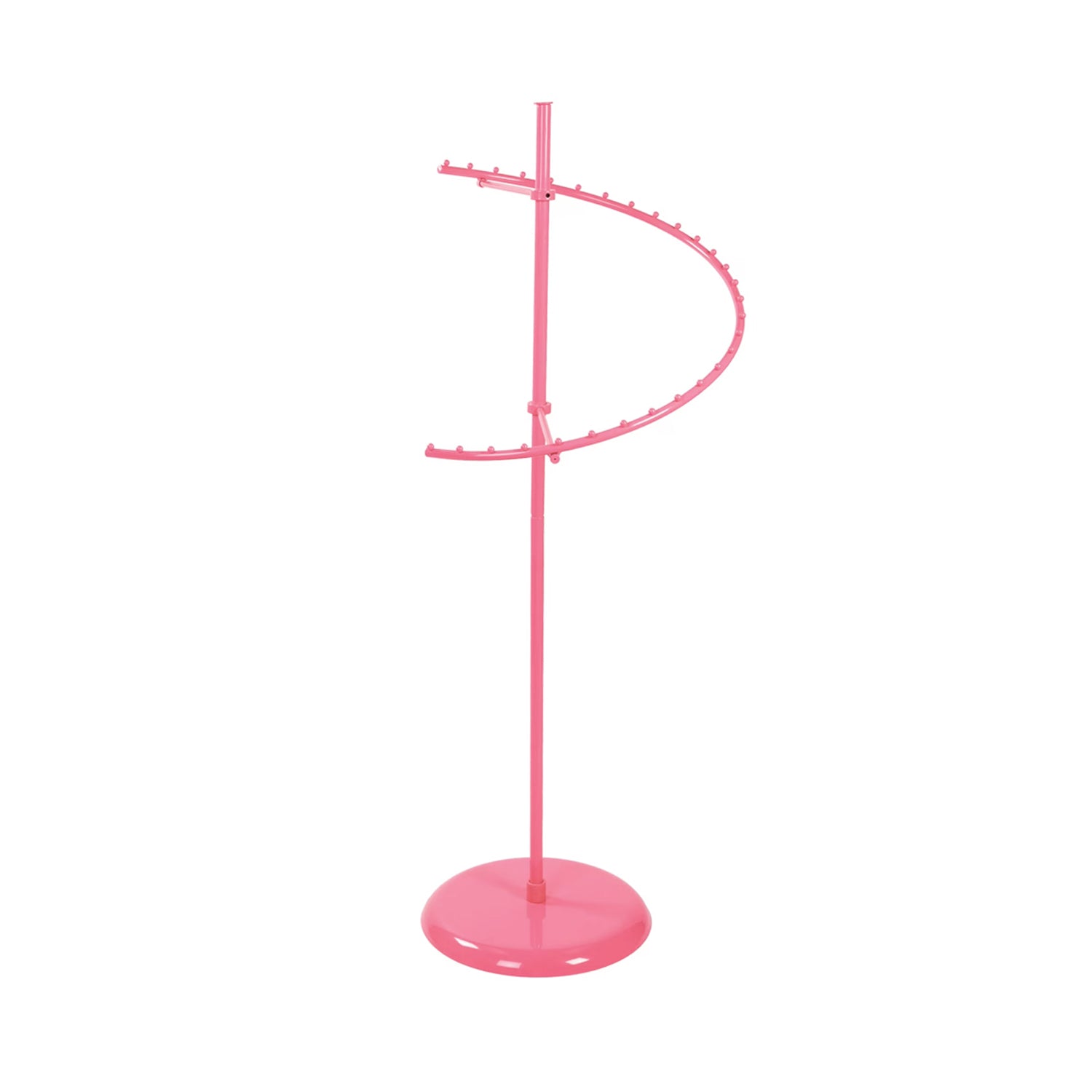 BDF wholesale pink spiral clothing rack with 29 ball stops, custom color options available for bulk purchase
