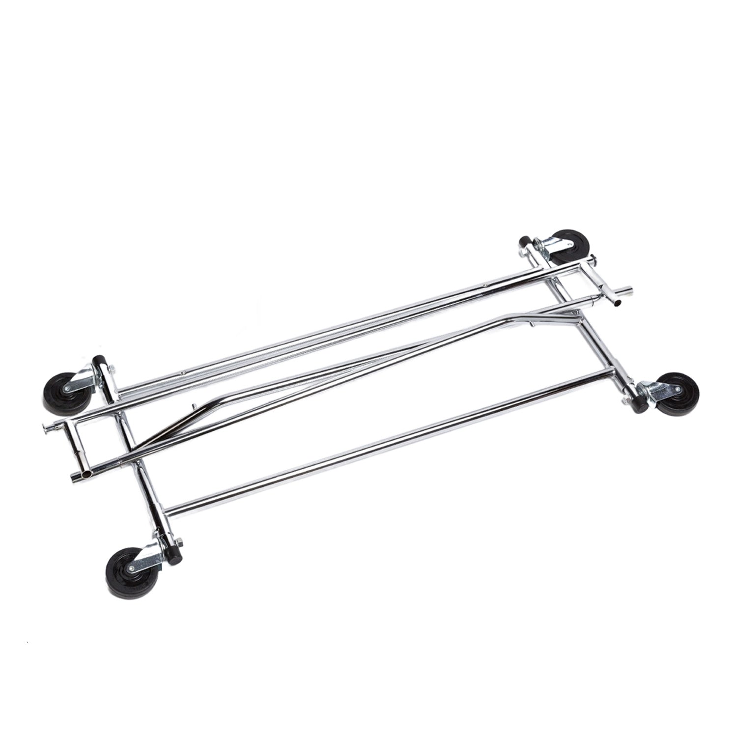 Single Rail Folding Rolling Clothing Rack